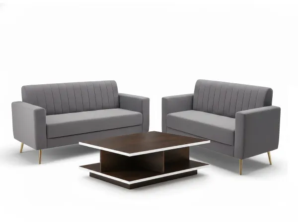 Tulip Sofa Combos Set Grey Color With Rio Centre table
